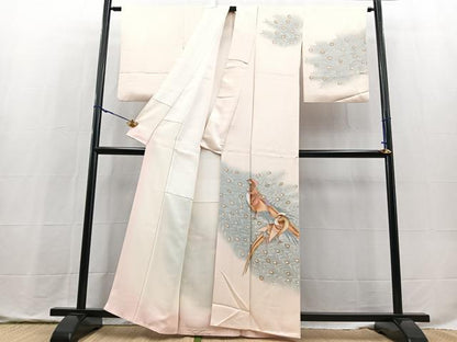 平和屋着物■訪問着　孔雀　金彩　正絹　逸品　BAAX9819yc