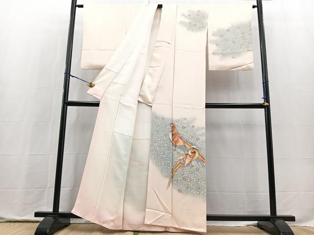 平和屋着物■訪問着　孔雀　金彩　正絹　逸品　BAAX9819yc