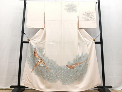 平和屋着物■訪問着　孔雀　金彩　正絹　逸品　BAAX9819yc