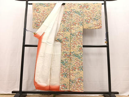 平和屋着物■上質な小紋　松竹梅御所解花文　正絹　逸品　BAAX9822yc