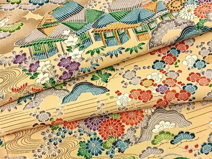 平和屋着物■上質な小紋　松竹梅御所解花文　正絹　逸品　BAAX9822yc