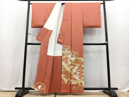 平和屋着物■豪華色留袖　駒刺繍　花青海波　正絹　逸品　BAAX9824yc