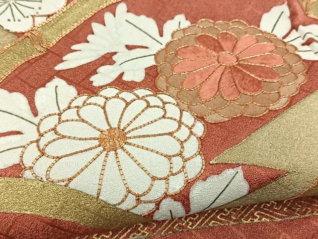 平和屋着物■豪華色留袖　駒刺繍　花青海波　正絹　逸品　BAAX9824yc