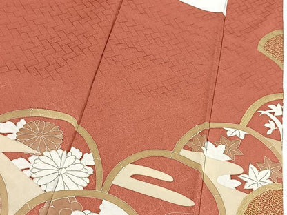 平和屋着物■豪華色留袖　駒刺繍　花青海波　正絹　逸品　BAAX9824yc