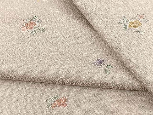 平和屋着物■中国三大刺繍　相良刺繍　小紋　総刺繍　牡丹　正絹　逸品　BAAX9830yc