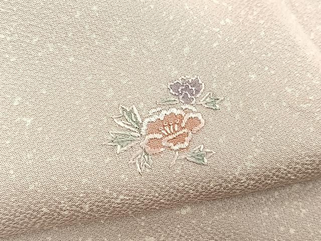 平和屋着物■中国三大刺繍　相良刺繍　小紋　総刺繍　牡丹　正絹　逸品　BAAX9830yc