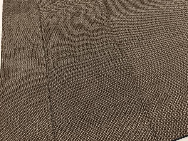 平和屋着物■男性　紬　アンサンブル　長羽織　幾何学文様　正絹　逸品　BAAX9831yc