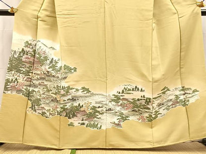 平和屋着物■豪華色留袖　寿光織　伊勢物語　金糸　正絹　逸品　BAAX9835yc