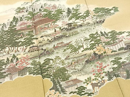 平和屋着物■豪華色留袖　寿光織　伊勢物語　金糸　正絹　逸品　BAAX9835yc