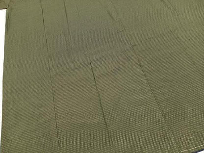 平和屋着物■男性　紬　アンサンブル　長羽織　幾何学文様　正絹　逸品　BAAX9836yc