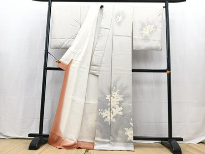 平和屋着物■訪問着　草花文　暈し染め　正絹　逸品　BAAX9838yc