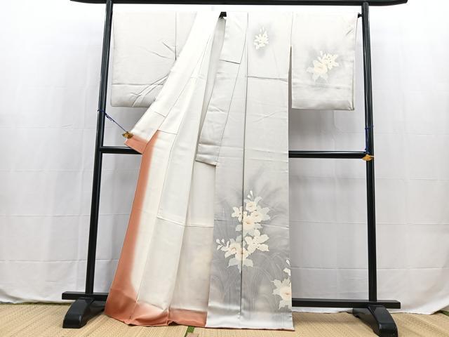 平和屋着物■訪問着　草花文　暈し染め　正絹　逸品　BAAX9838yc