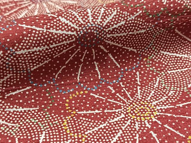 平和屋着物■上質な小紋　格子柄花文　正絹　逸品　BAAX9847yc