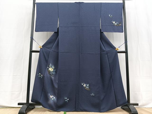平和屋着物●訪問着　草花文　暈し染め　金彩　正絹　逸品　BAAX9853yc
