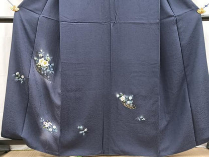 平和屋着物●訪問着　草花文　暈し染め　金彩　正絹　逸品　BAAX9853yc
