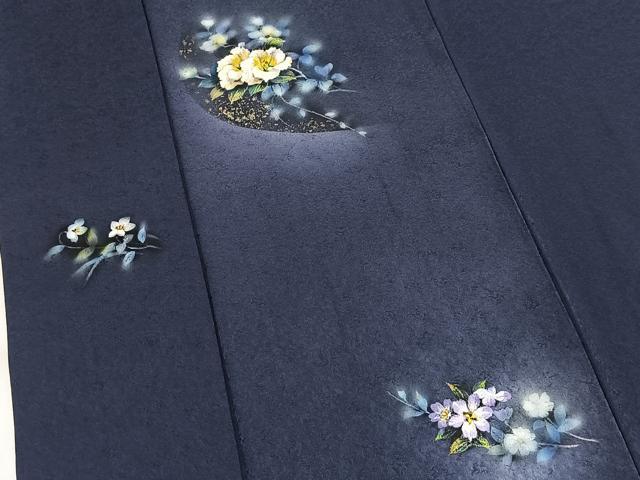 平和屋着物●訪問着　草花文　暈し染め　金彩　正絹　逸品　BAAX9853yc