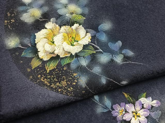 平和屋着物●訪問着　草花文　暈し染め　金彩　正絹　逸品　BAAX9853yc