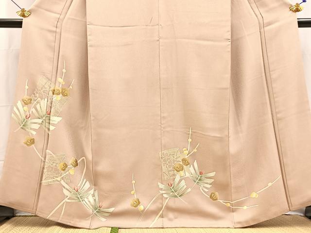 平和屋着物●訪問着　松花文　金彩　正絹　逸品　BAAX9855yc