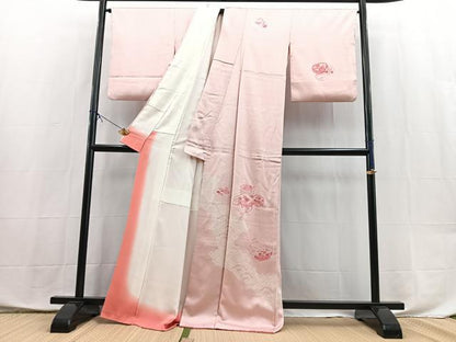 平和屋着物■訪問着　絞り　刺繍　貝桶花文　正絹　逸品　BAAX9857yc