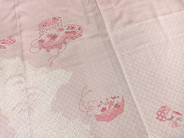 平和屋着物■訪問着　絞り　刺繍　貝桶花文　正絹　逸品　BAAX9857yc