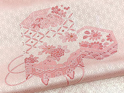 平和屋着物■訪問着　絞り　刺繍　貝桶花文　正絹　逸品　BAAX9857yc