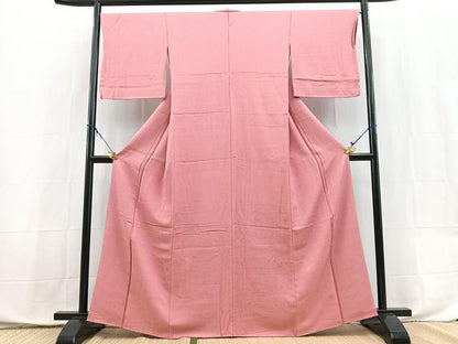 平和屋着物■世界的ファッションデザイナー　山本寛斎監修　kansaiブランド　色無地　桜尽くし地紋　長春色　正絹　逸品　BAAX9858yc