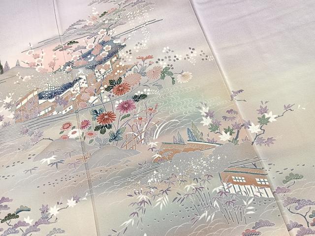 平和屋着物■訪問着　松竹梅御所解文　暈し染め　金銀彩　正絹　逸品　BAAX9861yc