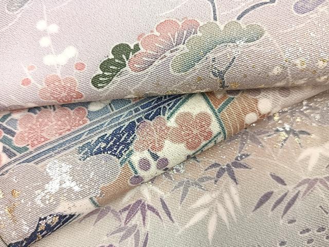 平和屋着物■訪問着　松竹梅御所解文　暈し染め　金銀彩　正絹　逸品　BAAX9861yc