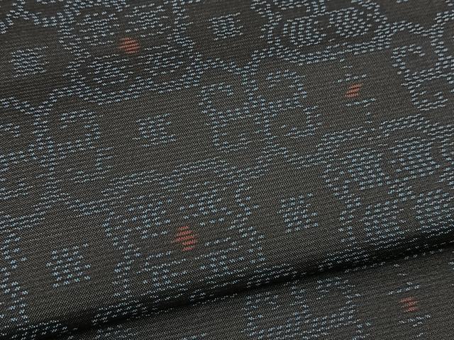 平和屋着物■本場大島紬　幾何学花文　正絹　逸品　BAAX9862yc