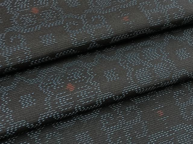 平和屋着物■本場大島紬　幾何学花文　正絹　逸品　BAAX9862yc