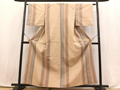 平和屋着物■上質な紬　間道　正絹　逸品　BAAX9864yc