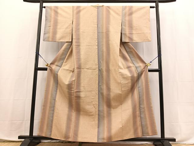 平和屋着物■上質な紬　間道　正絹　逸品　BAAX9864yc