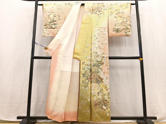 平和屋着物■訪問着　花筏文　暈し染め　金銀彩　やまと誂製　十二単風　正絹　逸品　BAAX9866yc