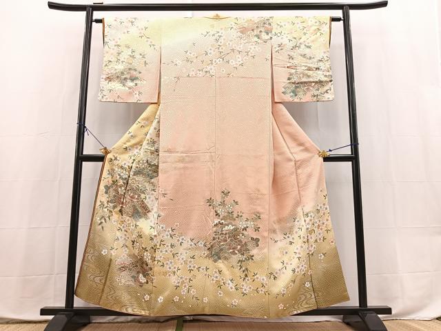 平和屋着物■訪問着　花筏文　暈し染め　金銀彩　やまと誂製　十二単風　正絹　逸品　BAAX9866yc