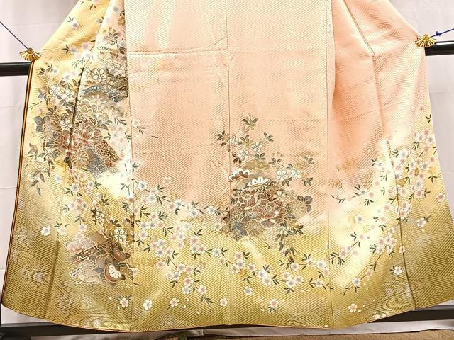 平和屋着物■訪問着　花筏文　暈し染め　金銀彩　やまと誂製　十二単風　正絹　逸品　BAAX9866yc