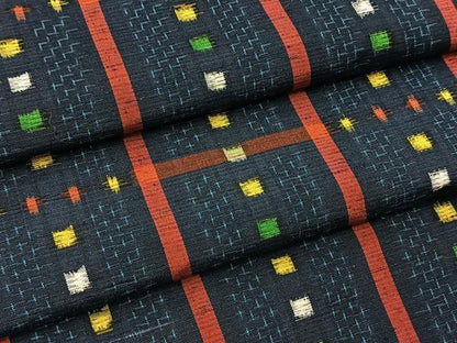 平和屋着物■上質な紬　幾何学文様　正絹　逸品　未使用　BAAX9869yc
