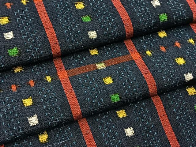 平和屋着物■上質な紬　幾何学文様　正絹　逸品　未使用　BAAX9869yc