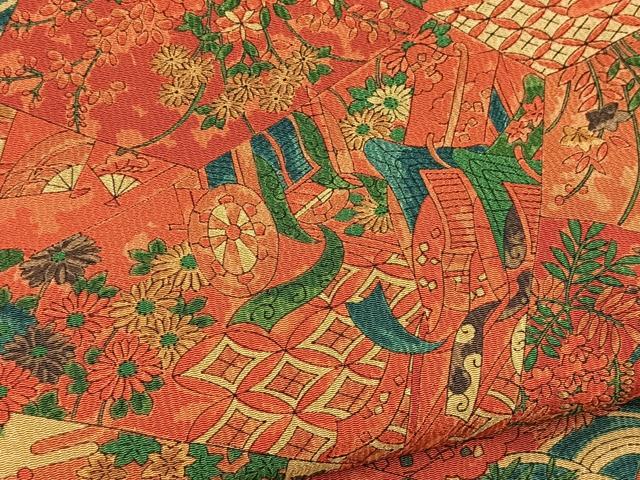 平和屋着物■上質な小紋　切嵌風景文　正絹　逸品　BAAX9870yc