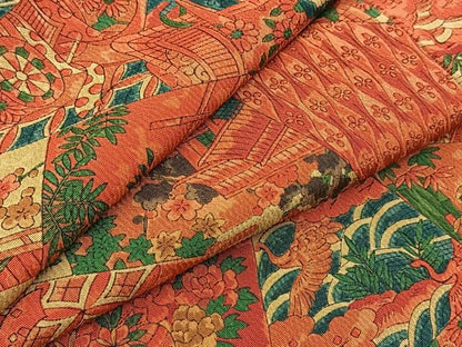 平和屋着物■上質な小紋　切嵌風景文　正絹　逸品　BAAX9870yc
