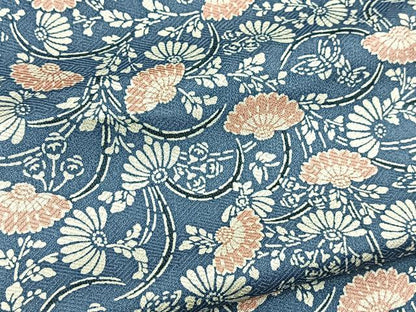 平和屋着物■上質な小紋　型染め　花蝶文　正絹　逸品　BAAX9873yc