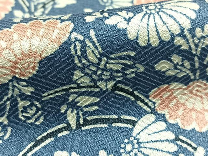 平和屋着物■上質な小紋　型染め　花蝶文　正絹　逸品　BAAX9873yc