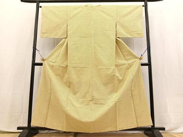 平和屋着物■上質な紬　絣文様　正絹　逸品　BAAX9874yc