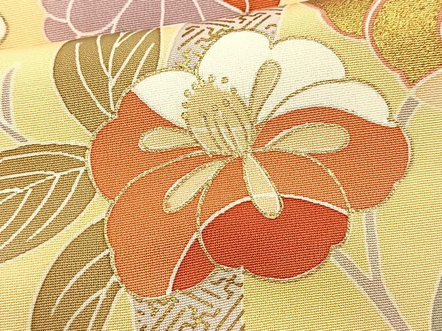 平和屋着物●創業460年・千總　訪問着　駒刺繍　短冊花文　金彩　三越扱い　正絹　逸品　BAAX9875yc