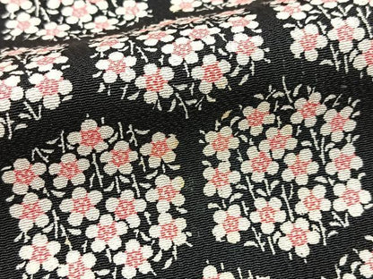 平和屋着物■上質な小紋　亀甲花文　黒地　正絹　逸品　BAAX9877yc