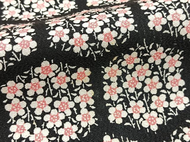 平和屋着物■上質な小紋　亀甲花文　黒地　正絹　逸品　BAAX9877yc
