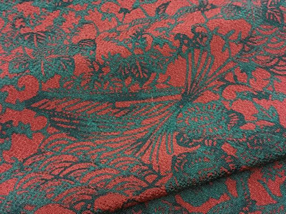 平和屋着物■上質な小紋　型染め　吉祥花文　鬼しぼ縮緬　正絹　逸品　BAAX9880yc