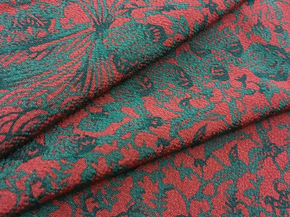 平和屋着物■上質な小紋　型染め　吉祥花文　鬼しぼ縮緬　正絹　逸品　BAAX9880yc