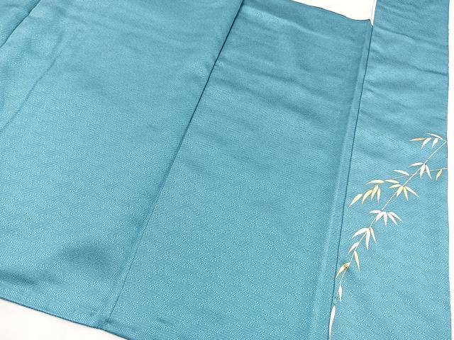 平和屋着物●訪問着　刺繍　鏡裏花文　暈し染め　金銀彩　正絹　逸品　未使用　BAAX9881yc