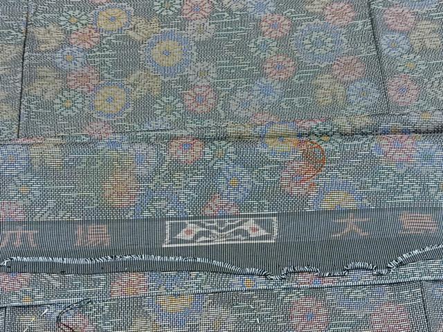 平和屋着物■本場大島紬　7マルキ　草花文　反端付き　正絹　逸品　BAAX9882yc