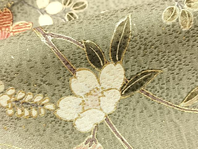 平和屋着物■上質な小紋　エ霞花文　暈し染め　金彩　正絹　逸品　BAAX9884yc